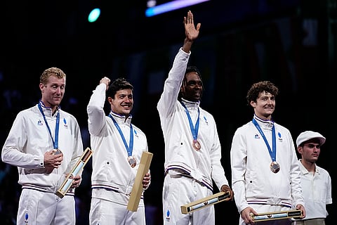 France's fencers after winning the bronze medal